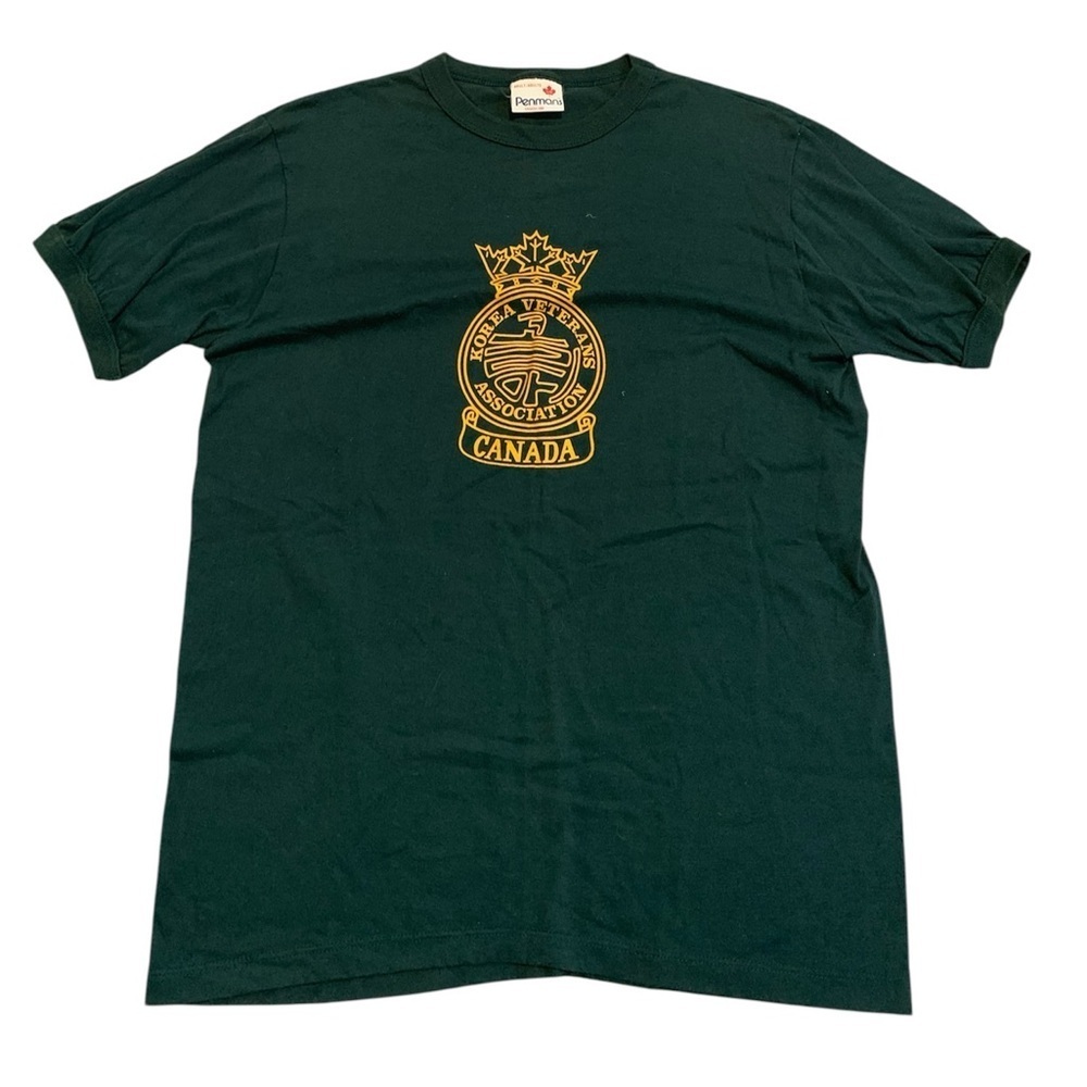 Vintage 80s Penmans Korea Veterans Association Canada T-Shirt Large